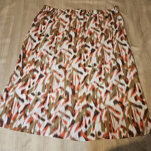 Avenue Plus Size 30/32 Maxi Skirt Colorful Elastic Waist New Brown Red White